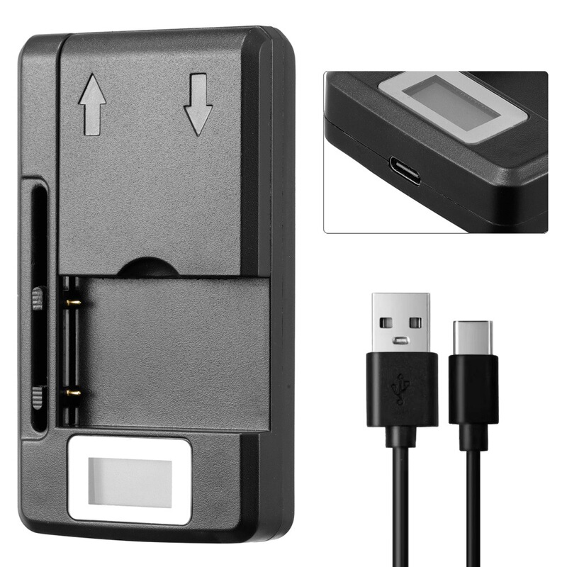 Universal Charger Lcd Liquid Crystal Display Charger Dc Black Three-Light Universal Charger Camera Battery Charger Ccd Charger