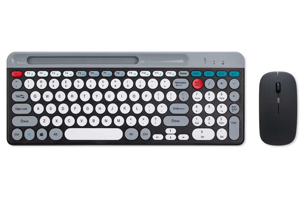 ZYG-806 macaron juego de teclado y ratón inalámbrico Bluetooth de modo dual estilo punk teclado y ratón de carga redondo