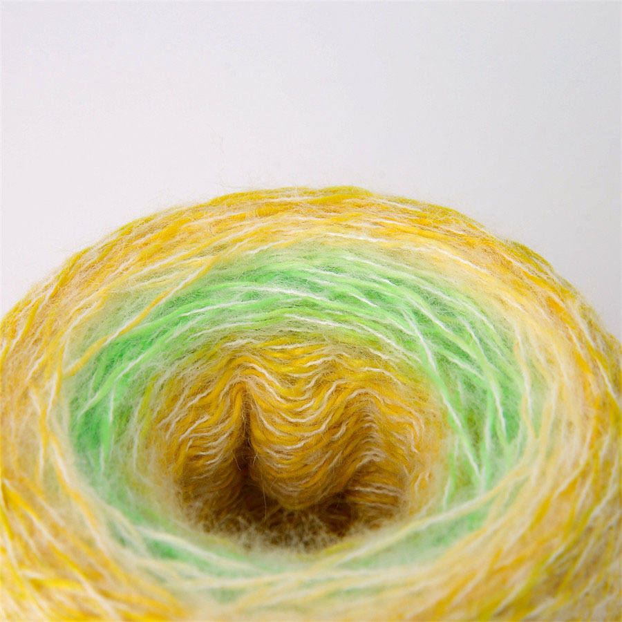 1/7NM雪花彩虹马海毛羊毛线彩虹炫彩小马海超细披肩围巾 线