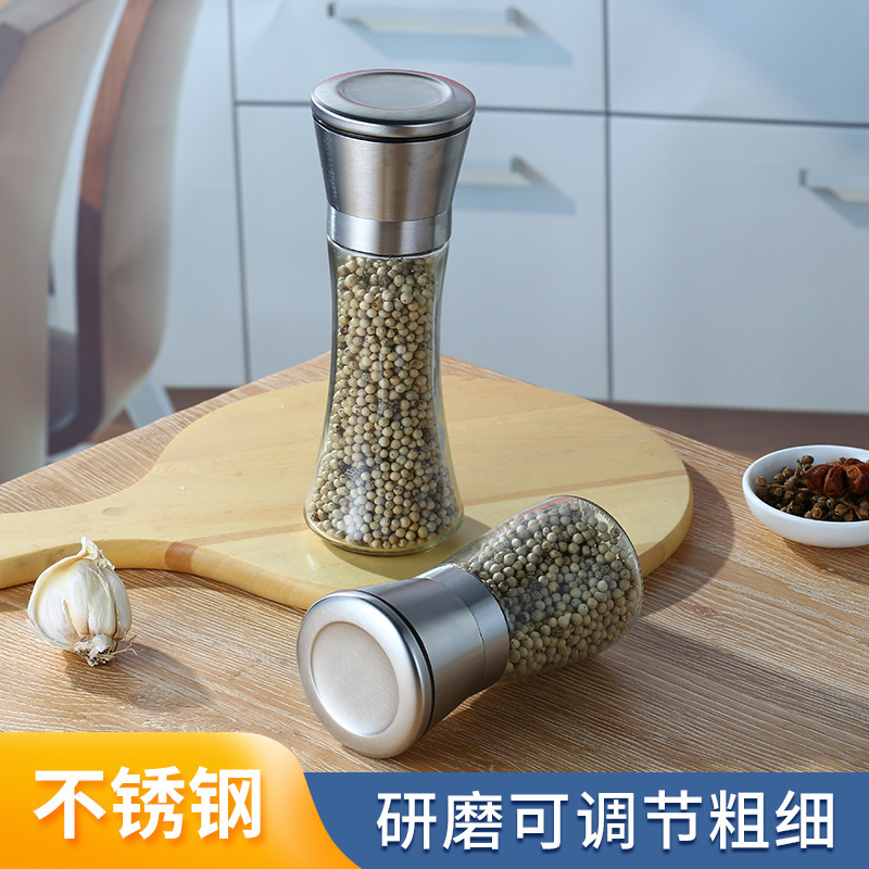 家用调料瓶胡椒粉研磨器咖啡豆手动研磨瓶黑胡椒粉碾碎器