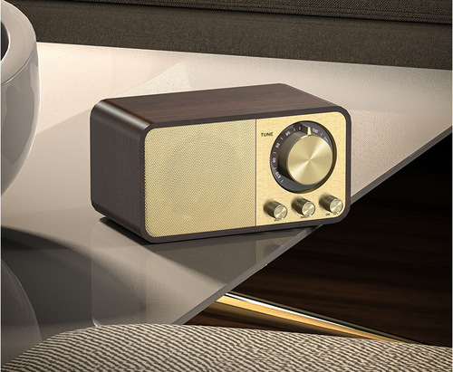 New Model JY66 Retro Bluetooth Speaker with Wireless FM Radio Subwoofer Portable Wooden Bluetooth Audio