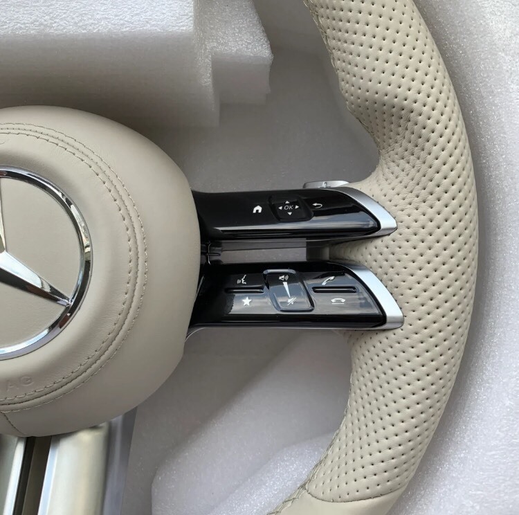 Mercedes-Benz genuine leather AMG steering wheel assembly for C-Class, E-Class, S-Class, modified dragonfly-style steering wheel assembly, upgrade for older models