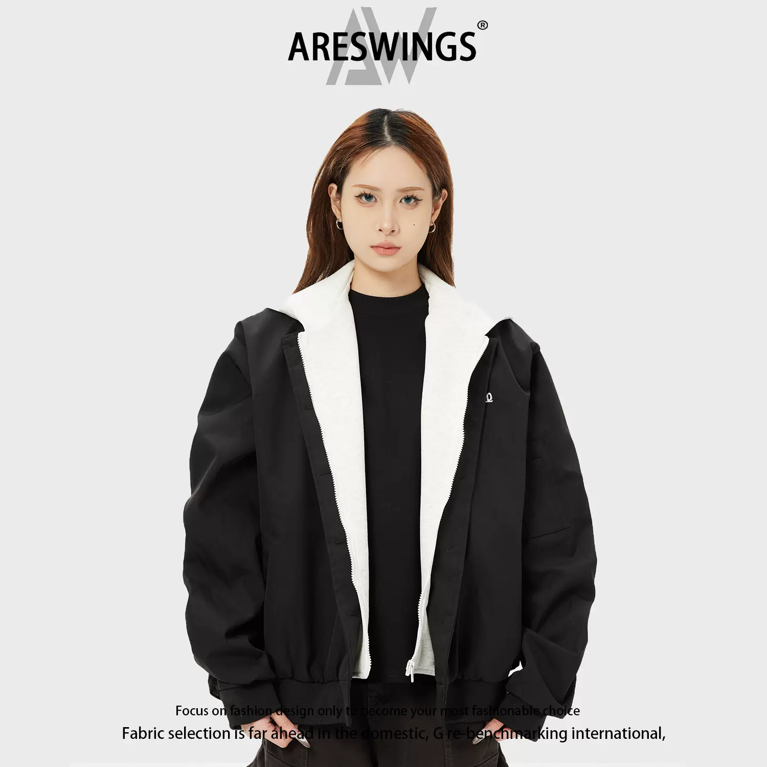 ARESWINGS2025春季国潮美式高街休闲连帽夹克男ins宽松百搭外套