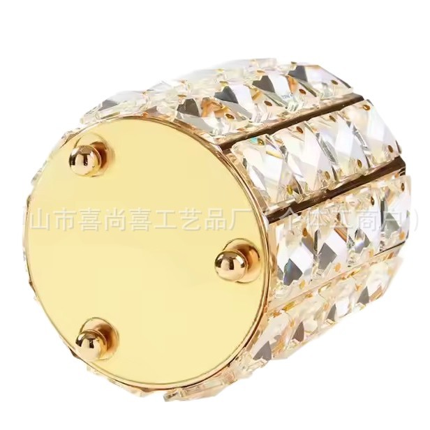 Nordeuing cristal bolígrafo cepillo de uñas maquillaje almacenamiento metal artesanía decoración ornamentos cepillo de maquillaje redondo huevo de oro
