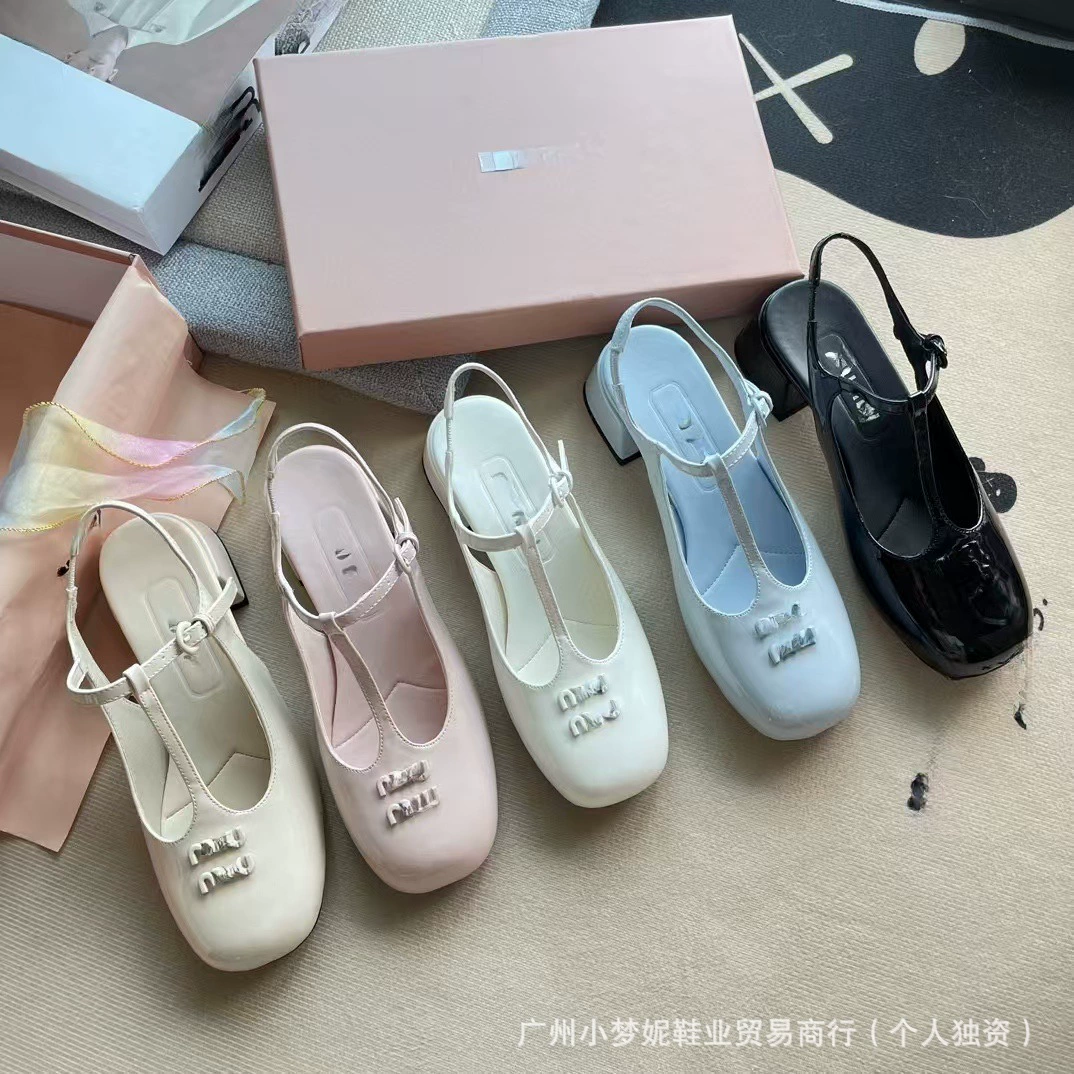 Баотоу сандалии женский 2023 летний новый модный темперамент дикая лакированная кожа Мэри Джейн женские туфли на высоком каблуке