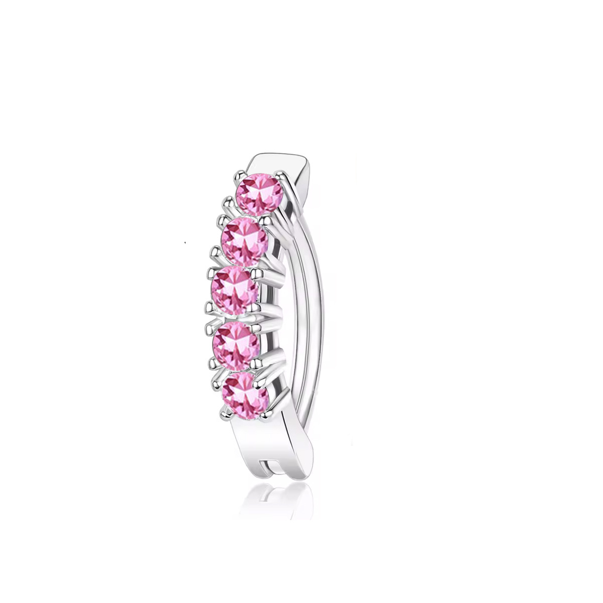 Cross-border Stainless Steel Pendant, Pink Flower Zircon Piercing Jewelry, Personalized And Fashionable Navel Ring_voghion.com