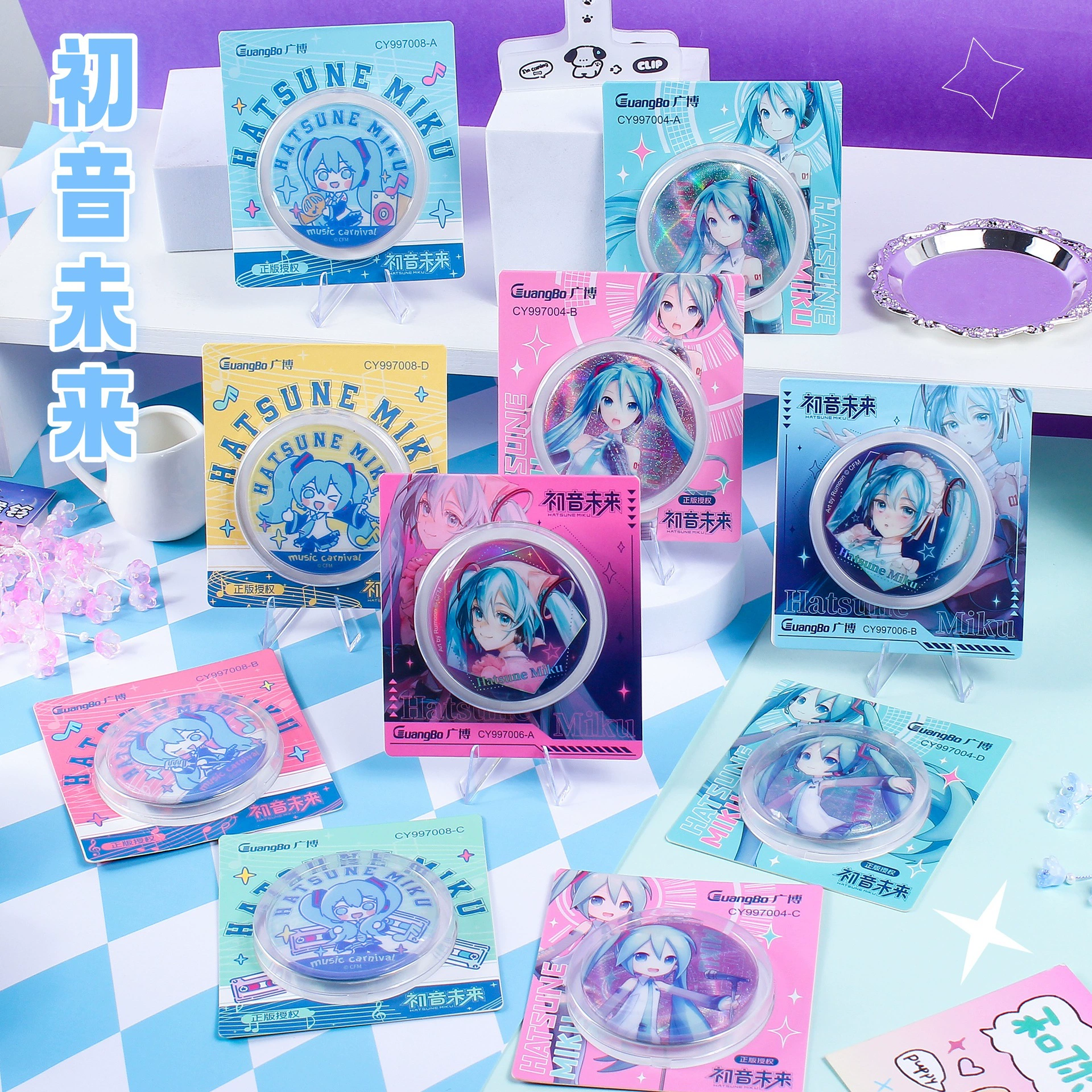 Гуанбо Подлинная значок Hatsune Miku из фольги на жестяной пластине, значок двухмерного персонажа, брошь