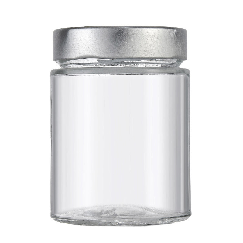 家用牛肉酱玻璃瓶透明玻璃瓶高盖酱菜瓶密封罐头瓶蜂蜜包装玻璃瓶|undefined