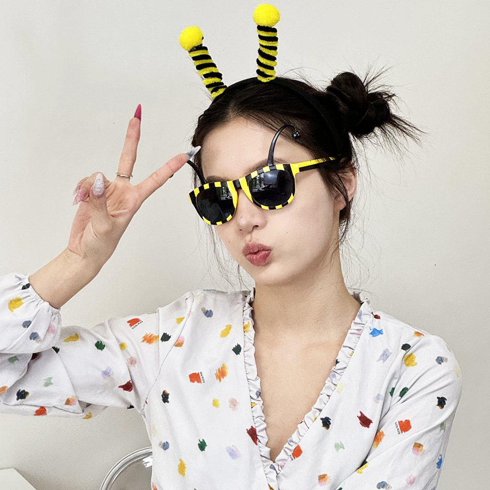 Gafas Decorativas de Abeja de Dibujos Animados de Plástico ABS para Fiestas y Fotografía image 4