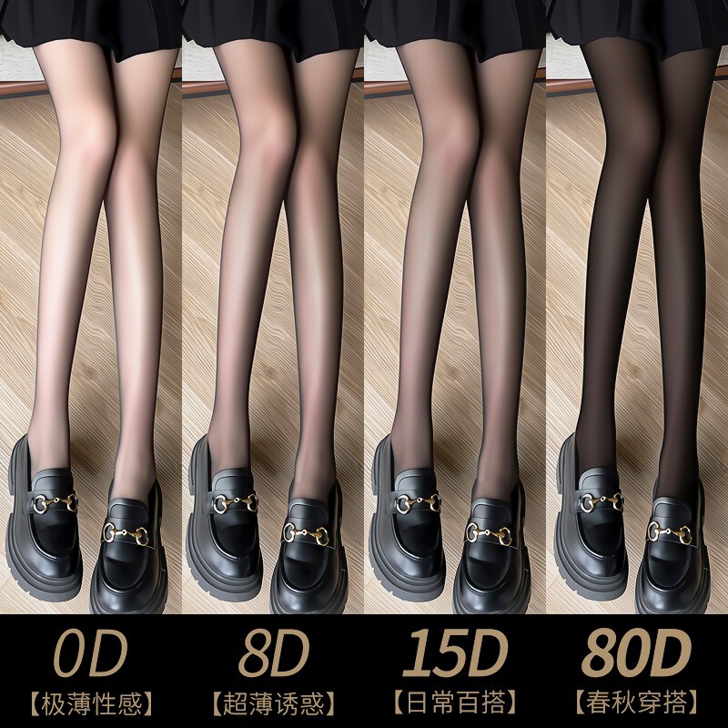 Black Stockings for Women, Ultra-Thin Anti-Snagging Stockings, High-Transparency Pure Lust Black Stockings, Sexy Non-Blocking Pantyhose