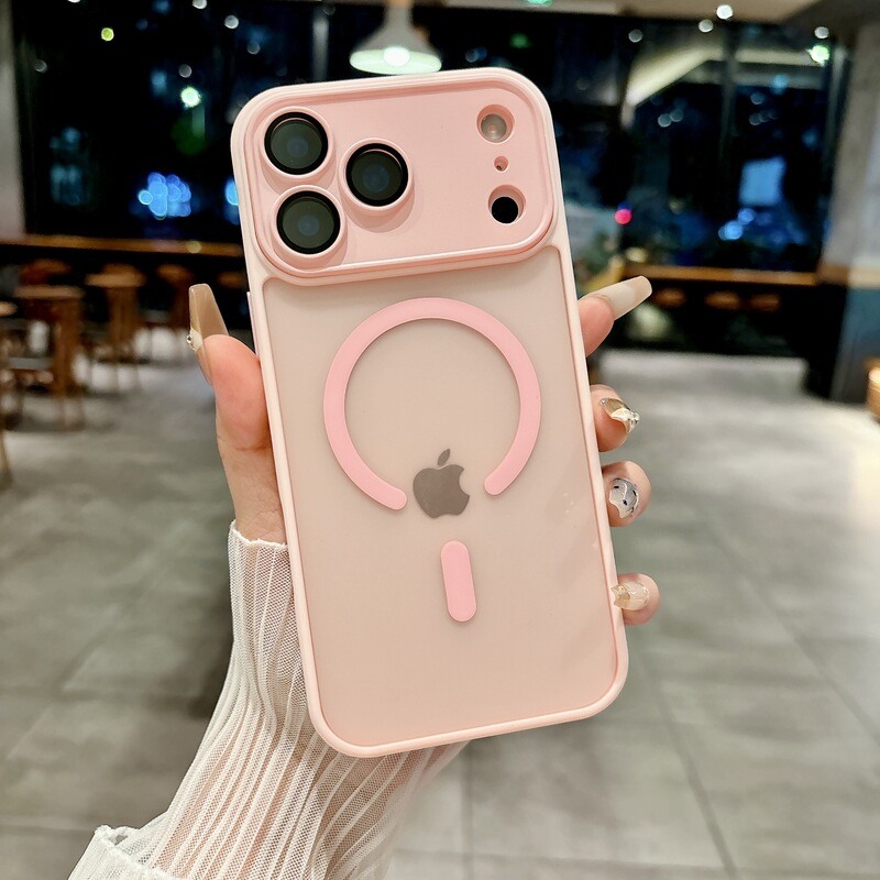 适用iPhone17Pro手机壳雅盾精孔磁吸苹果16自带镜头膜保护套橙色|undefined