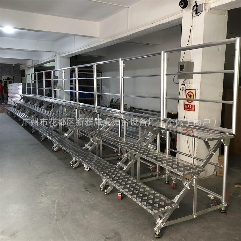 全铝合金合唱台，合唱台阶，可移动带轮折叠合唱台