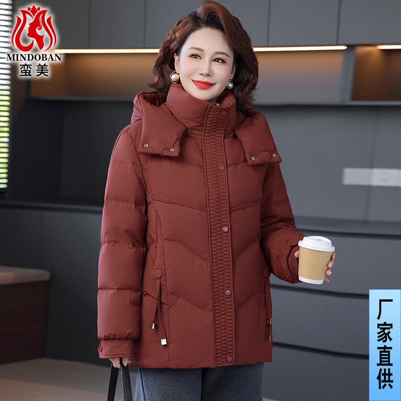 Short velvet capacious keep warm down jacket