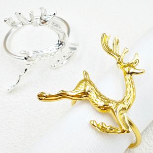 Hotel Western Restaurant Napkin Ring Deer Napkin Ring Napkin Buckle Christmas Gift Tableware Ornaments Silver Gold