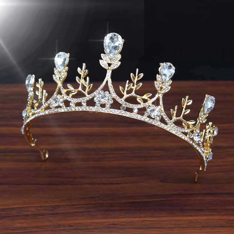 Children's Crown Headwear Princess Girls' Performance Crown Crystal Headband Children's Birthday Gift Piano Performance Jewelry