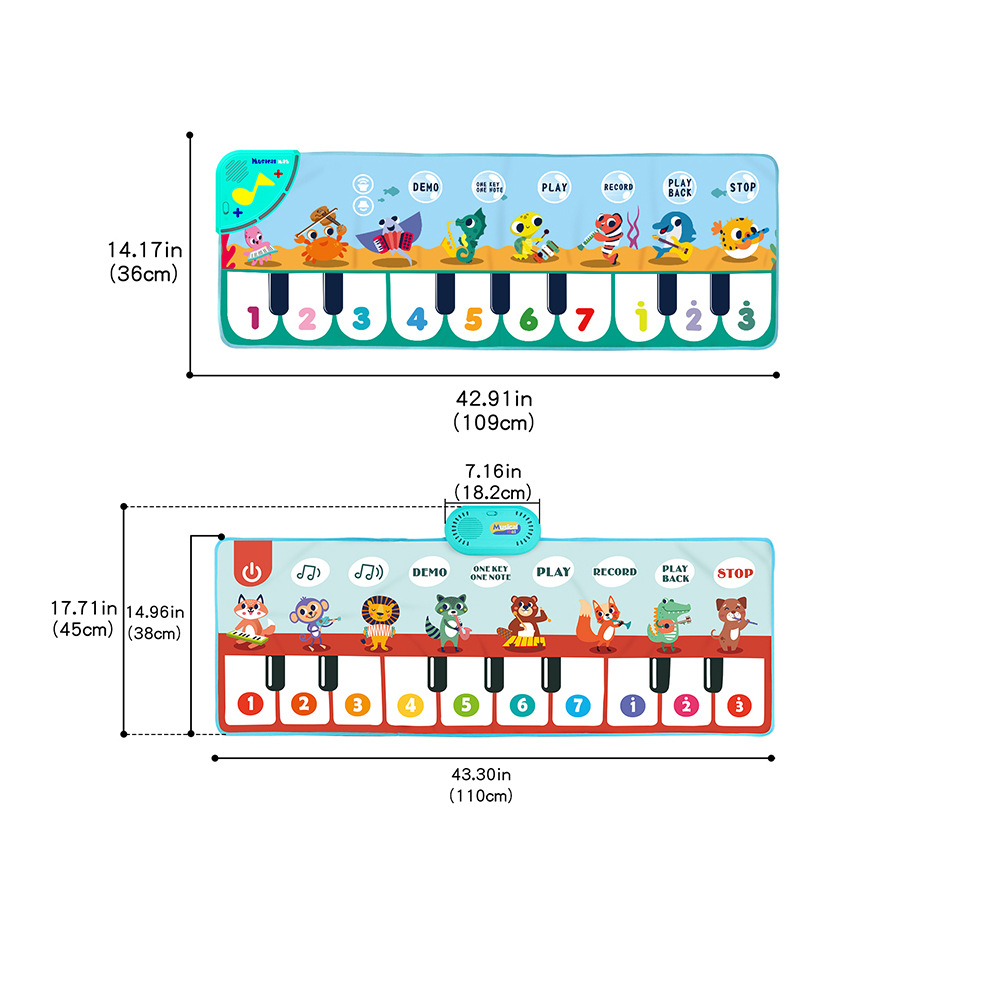 跨境儿童钢琴毯音乐地毯宝宝早教音乐玩具脚踏琴亲子互动游戏地毯
