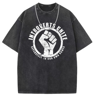 Short-sleeved T-shirt men's batik washed old punk cross-border European and American size original customization