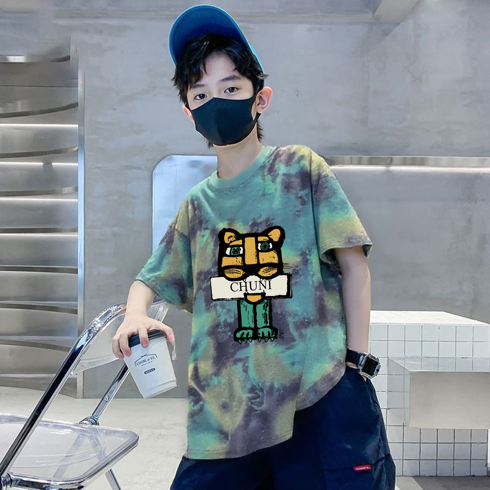 BB68#넥타이 염료 회색