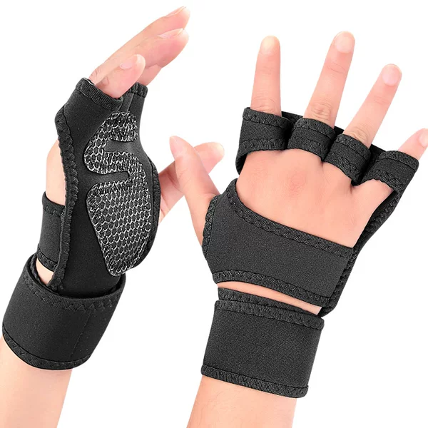 Pressure-Resistant Protective Gear, Non-Slip Silicone Weightlifting Backless Gloves, Training Half-Finger Wear-Resistant Palm Protection Sports Gloves