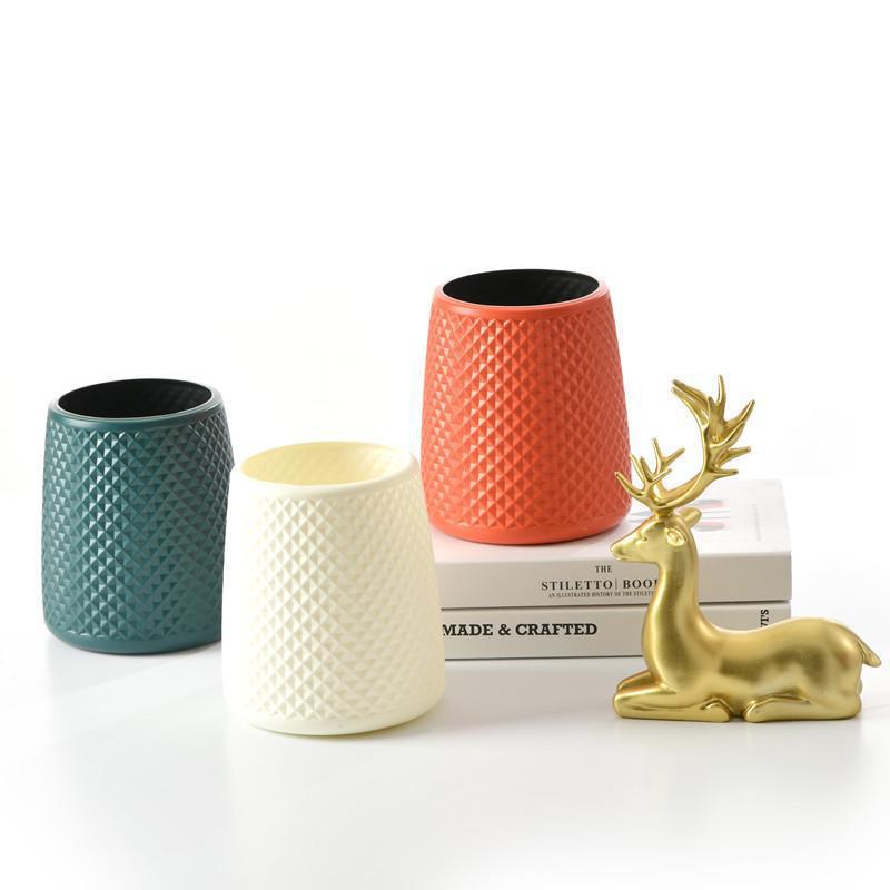 Jarrón decorativo de plástico estilo nórdico, resistente a caídas