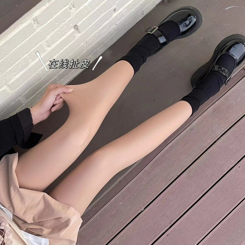 Supernatural light leg artifact double-layer pants flesh-colored nude pantyhose autumn and winter women's outer skin beauty socks plus velvet leggings
