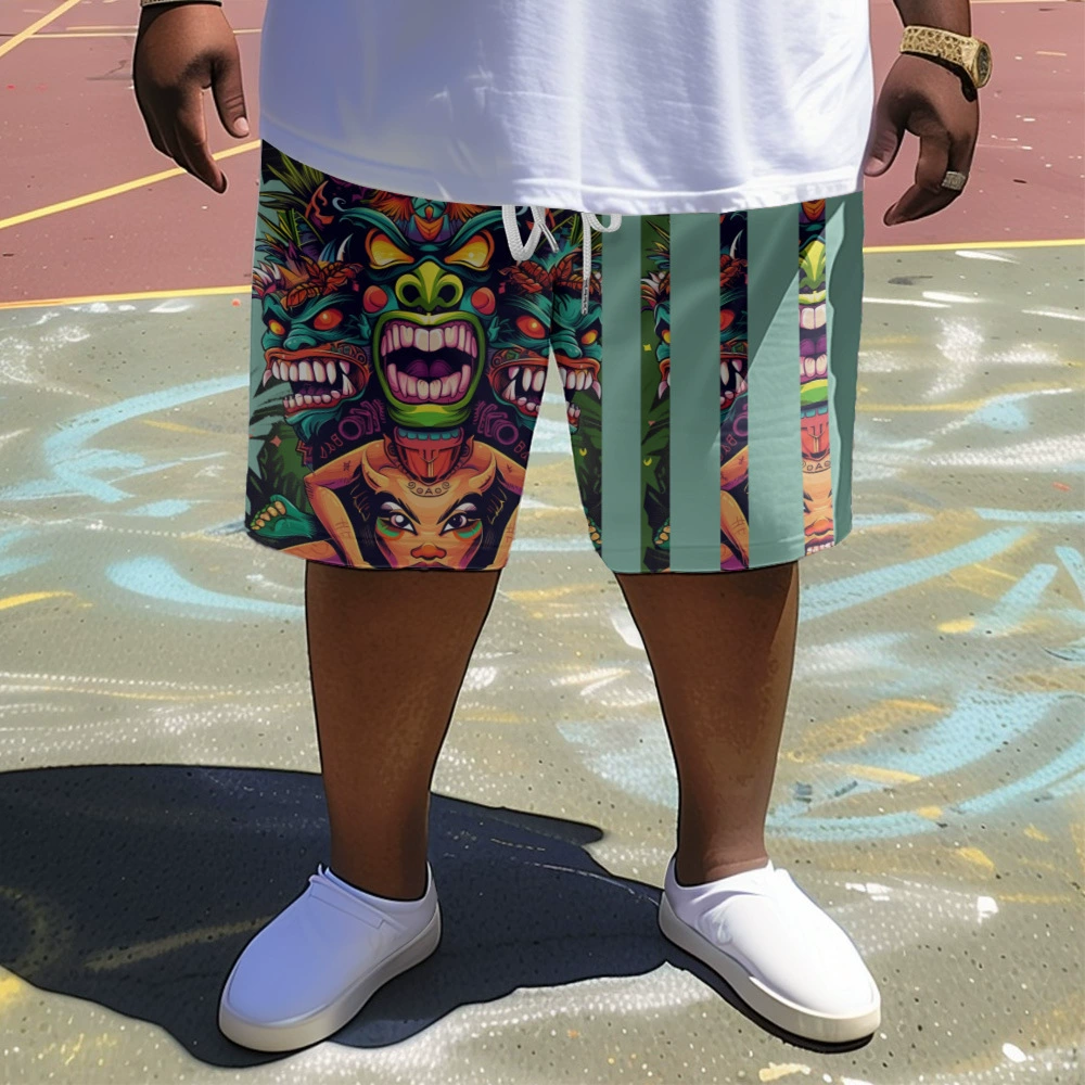 Весна и лето европейские и американские пляжные шорты большого размера 3D с различными принтами