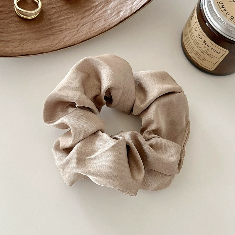 Сатиновая резинка для волос Silk‑Look, с крупной волной оборки в ретро-стиле, 5 цветовых вариантов
