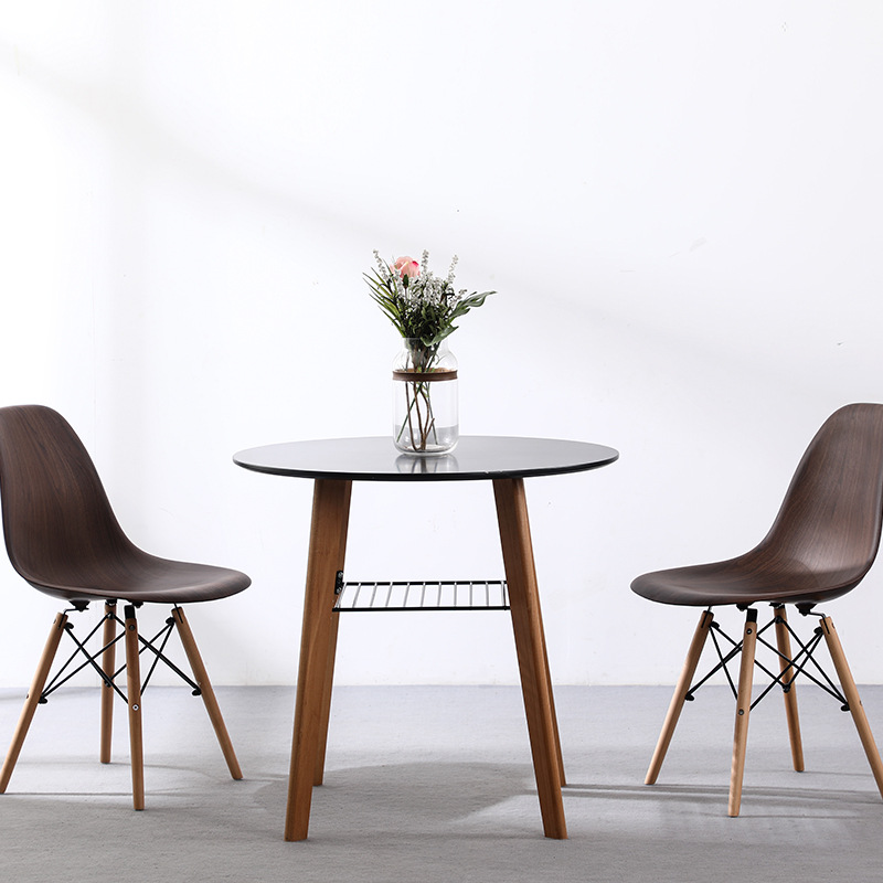 Nordic Solid Wood Round Table Small Apartment Modern Simple Negotiation Round Table Combination Creative Milk Tea Shop White Small Table