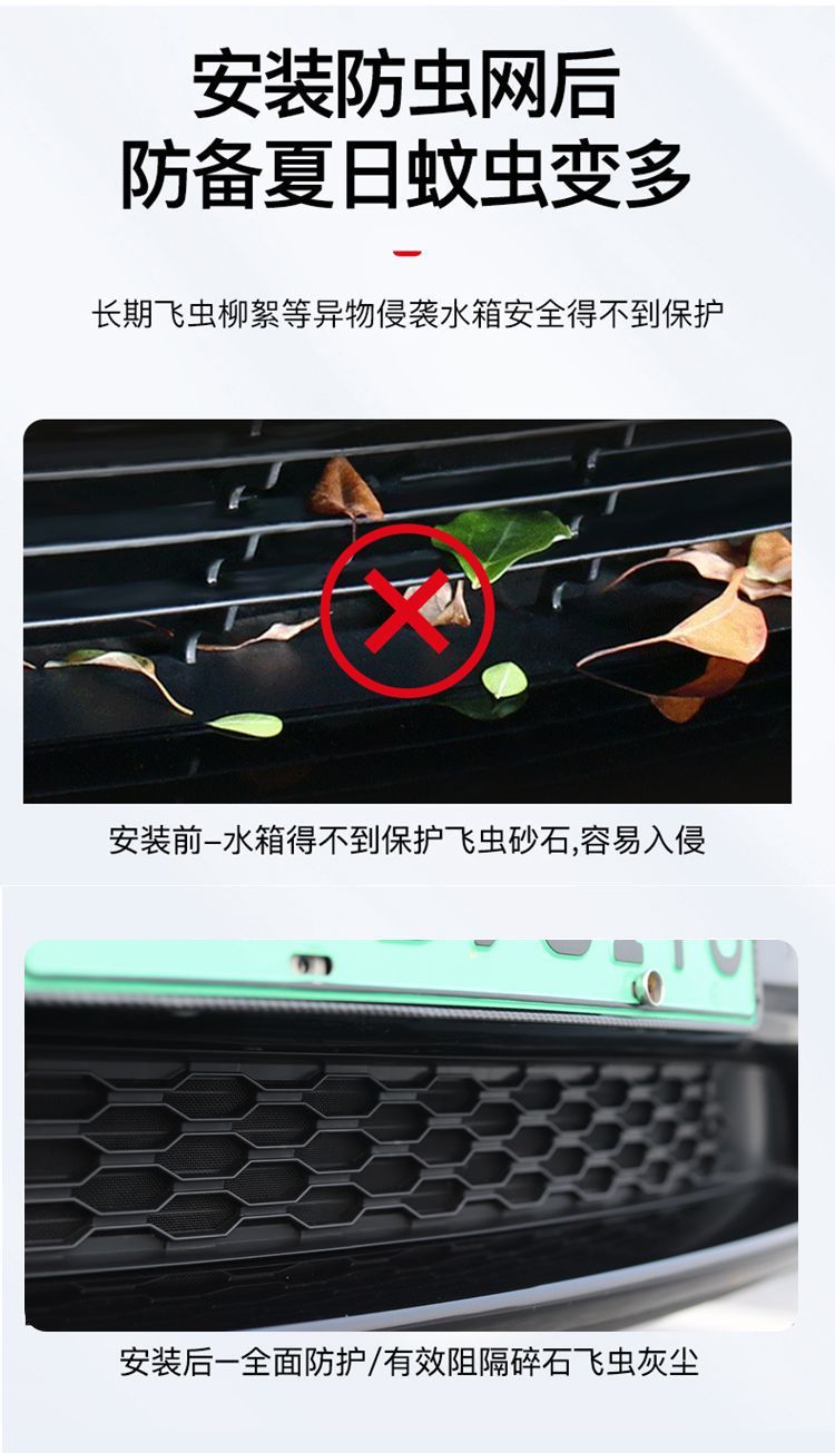 Suitable for Tesla Model 3 Y Insect-Proof Net, Air Intake Mosquito Protection Cover, Water Tank Protective Cover Accessories Factory