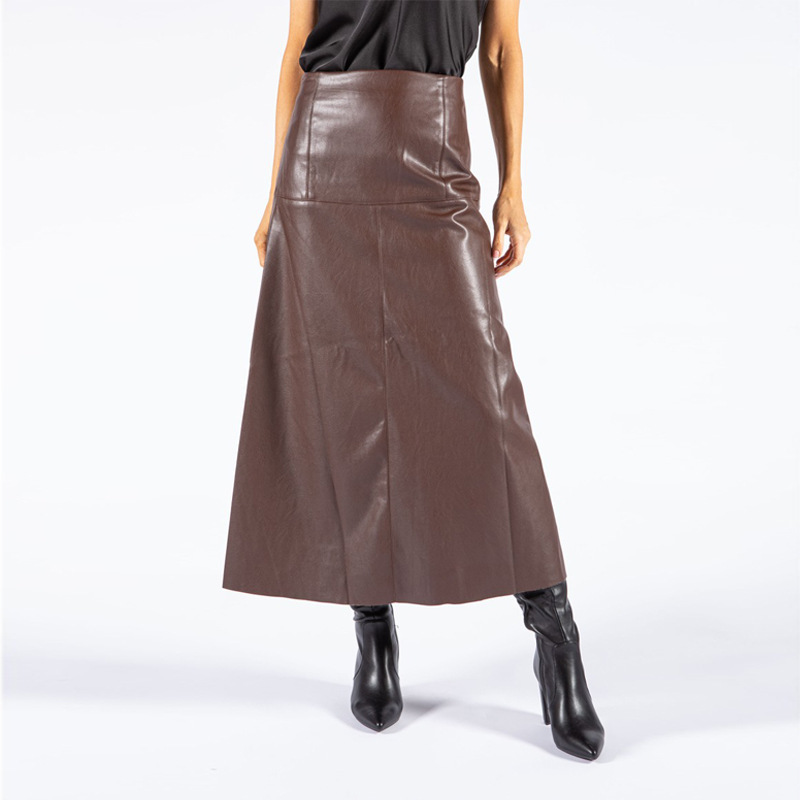 Foreign Trade Clothing Source Manufacturer, Mid-Length Pu Leather Skirt Customization, Loose A-Line Large Hem Umbrella Skirt Processing Foreign Trade Clothing Source Manufacturer, Mid-Length Pu Leather Skirt Customization, Loose A-Line Large Hem Umbrella Skirt Processing