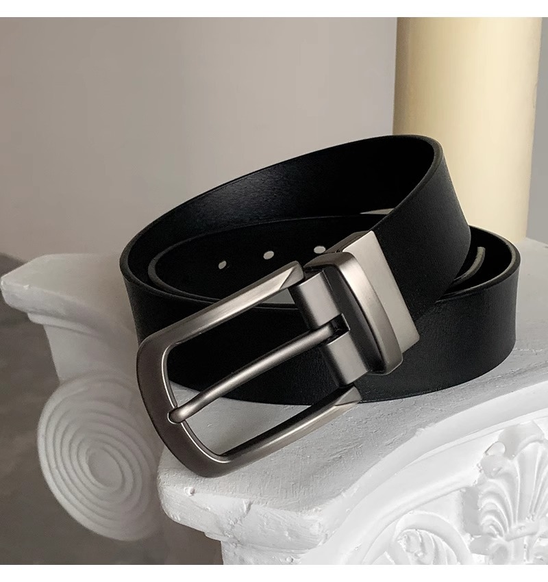 100% echtem Leder Pin Schnalle Rindsleder Jugend Vielseitig Mode herren Gürtel Großhandel Hohe Qualität_voghion.com