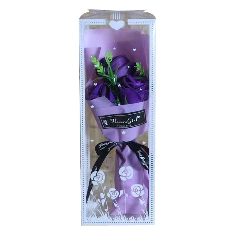 Ramo de Rosas de Jabón de 3 Rosas en Caja de Regalo, Flor de Jabón, para San Valentín y Festividades image 1