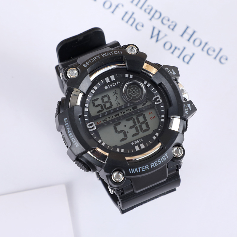 Reloj electrónico deportivo de tendencia para estudiantes de secundaria anti-caída multifuncional Cool Nightlight Reloj electrónico impermeable