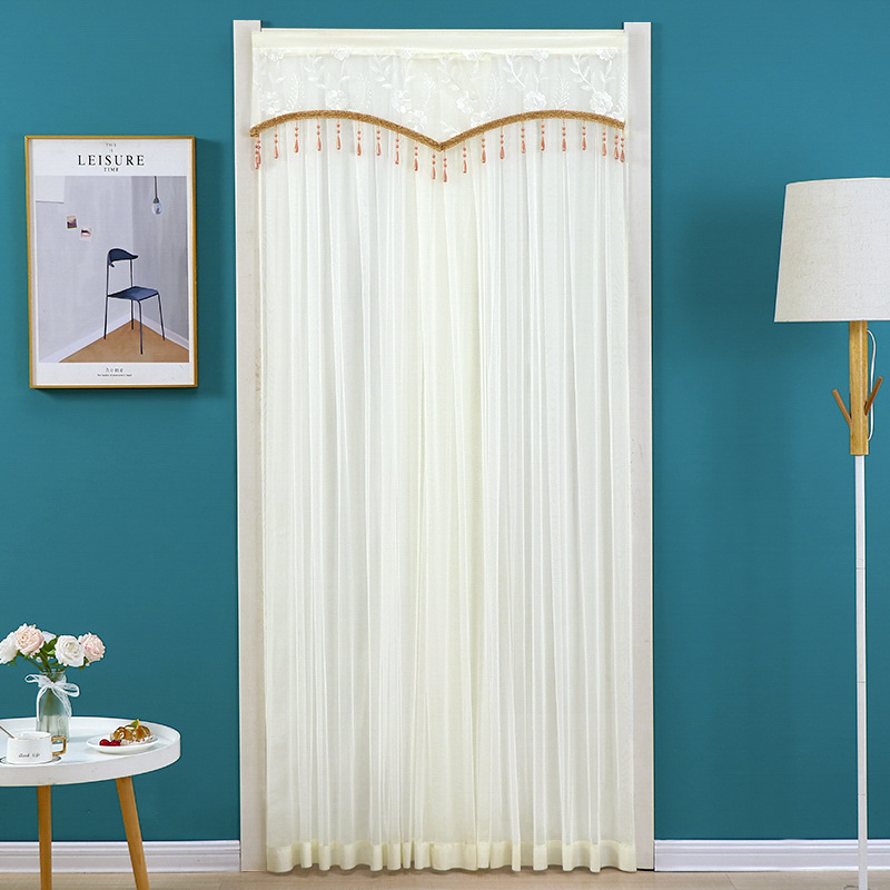 Four Seasons Long Door Curtain Fabric Mosquito-proof Yarn Door Curtain Bedroom Lace Partition Cloth Curtain Summer Decoration Household Non-perforated
