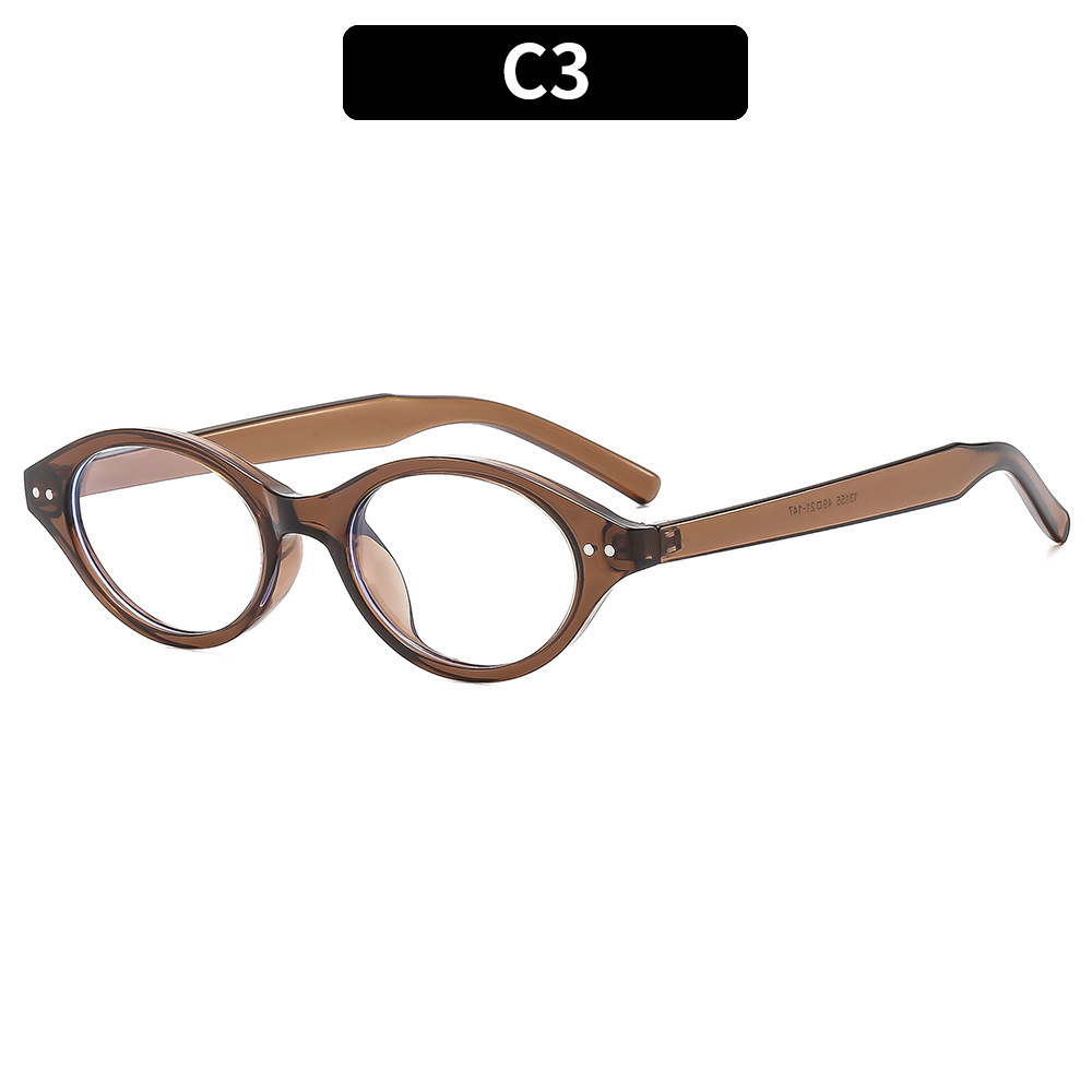 Retro Nerd Gafas anti-azul con montura negra para mujer Nuevo estilo salvaje Gafas de montura de miopía ovalada de alta gama coreana