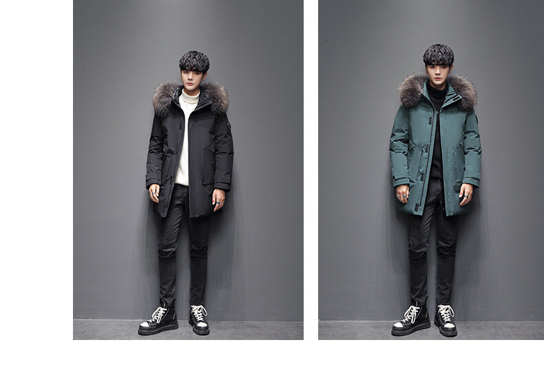Men's Hooded Down Jacket Winter Warm Business Thickened Coat_voghion.com