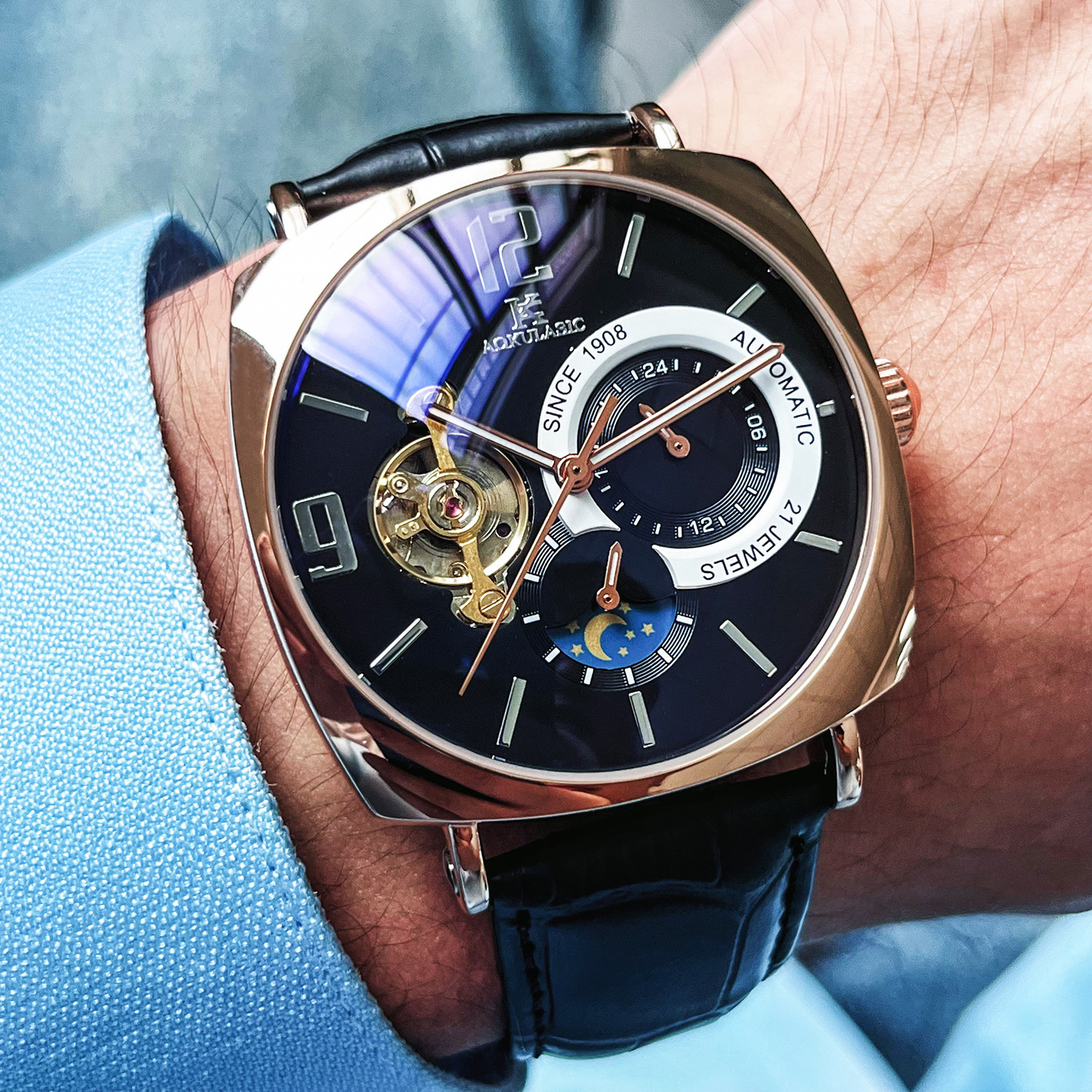 2026 Augustus Square Automatic Mechanical Watch Cross-Border Hot-Selling Fashion Casual Men's Wristwatch_voghion.com