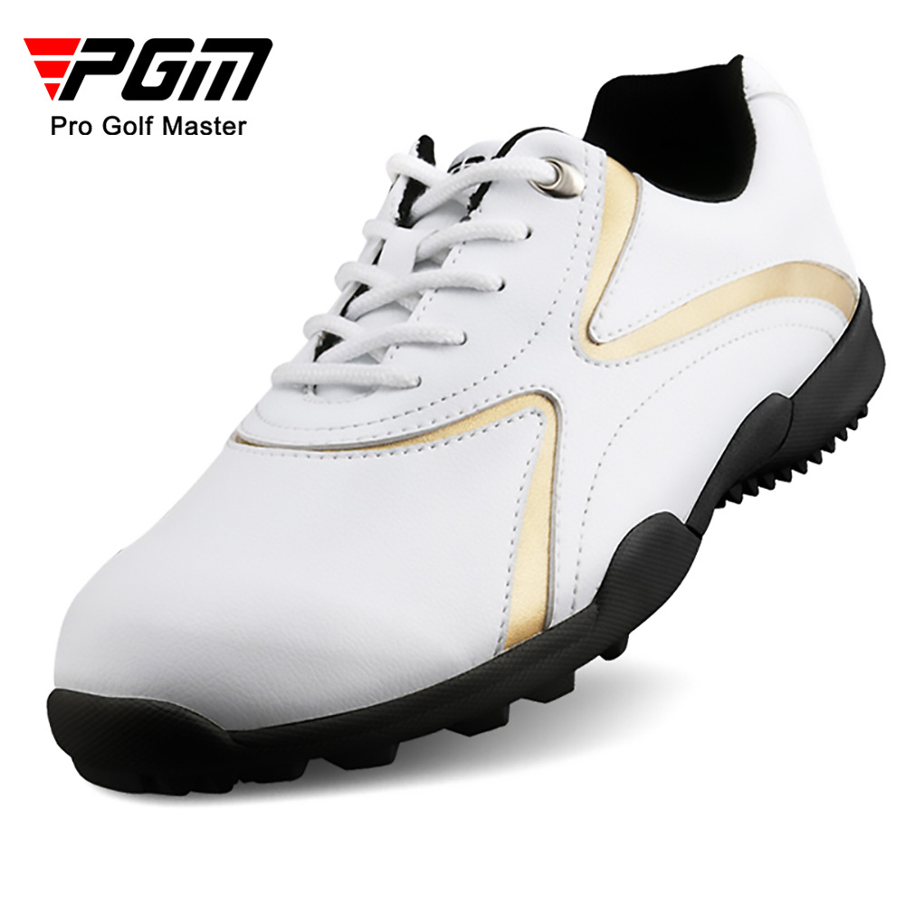 Giày golf nam đinh cố định chống nước thoáng khí PGM XZ016 — XZ016 vàng trắng