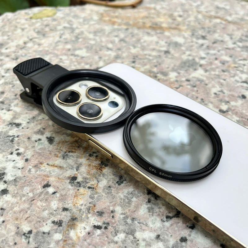 Mobile phone lens clip filter 52 mm, CPL • ND • gradient options