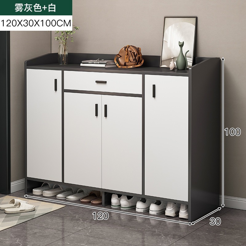 [강화 및 두꺼워진 소재 업그레이드 - 도어 4개 및 서랍 1개] 120-30-100 포그 그레이 +-1x1x1cm-조립