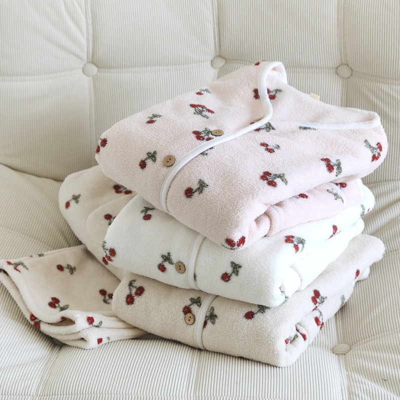 Women's fleece warm home wear set, thickened and fleece-lined for spring, autumn, and winter, cute cartoon pajama set Women's fleece warm home wear set, thickened and fleece-lined for spring, autumn, and winter, cute cartoon pajama set