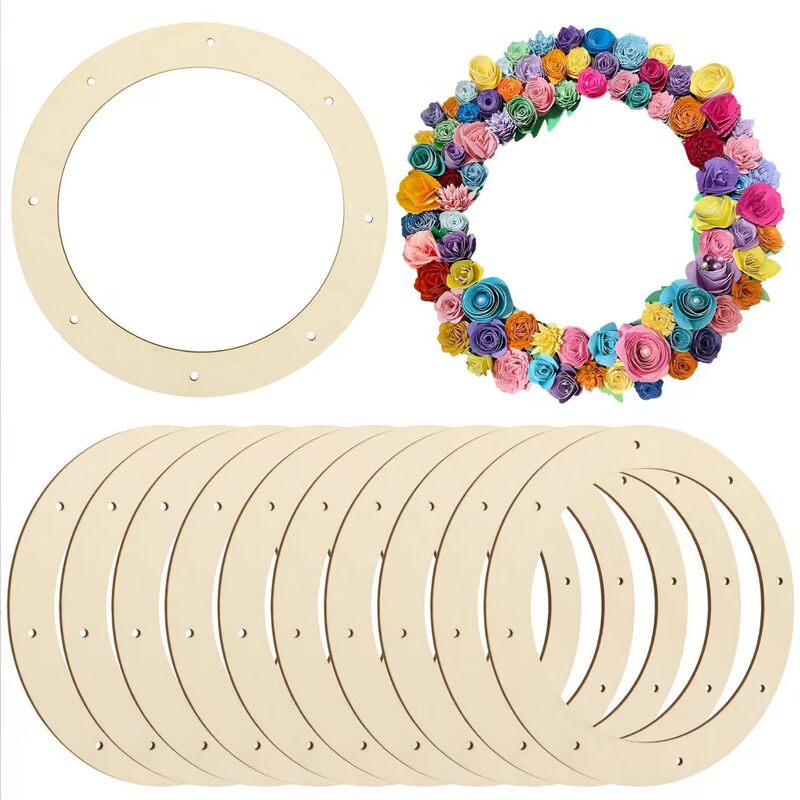 Cross-Border Wooden Crafts Wreath Slice Frame DIY Holiday Valentine's Day Easter Wedding Wooden Decorations Cross-Border Wooden Crafts Wreath Slice Frame DIY Holiday Valentine's Day Easter Wedding Wooden Decorations