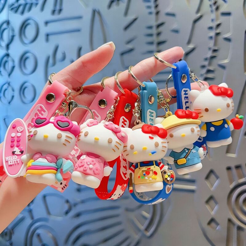 High-Quality Hello Kitty Keychain Cartoon Pendant Backpack Decoration Car Keychain Cross-Border Supply