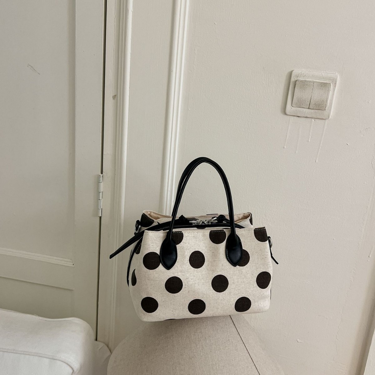 Bolsa de moda de lino de color contraste, nicho de diseño, bolso de hombro, bolso de tela de nylon extranjero diario image 3