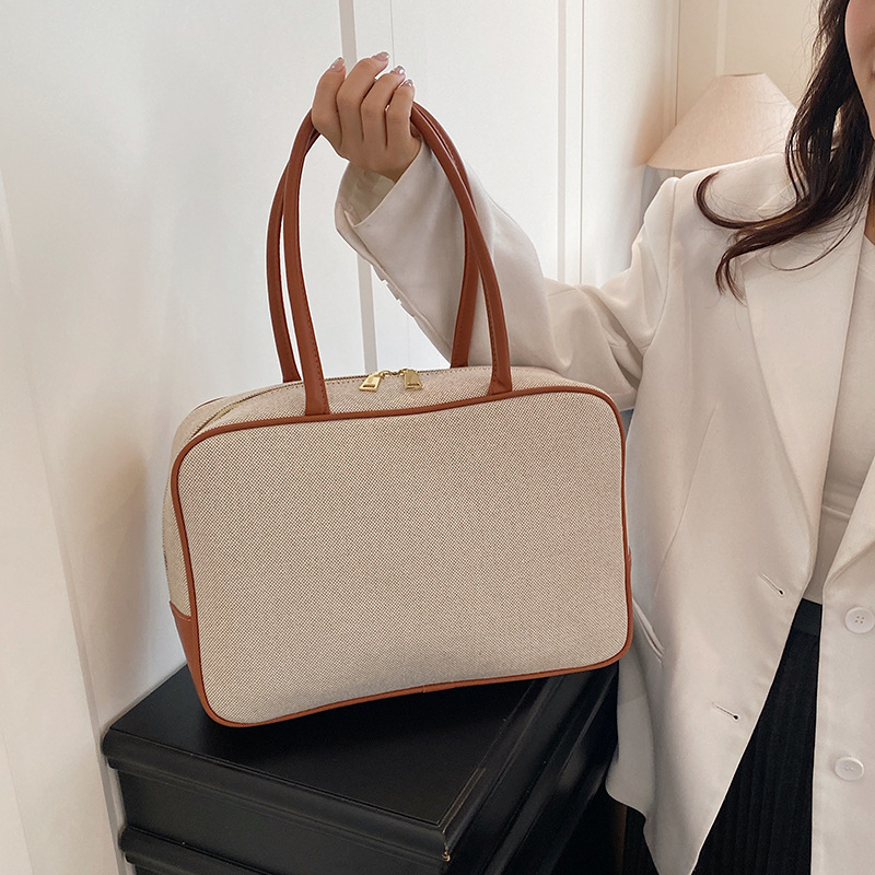 Women's Woven Tote Bag 2025 New Style Simple and Versatile Large-Capacity Commuter Travel High-Value Single Shoulder Armpit Bag