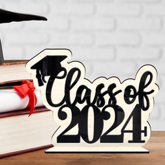 MZ388 Cross-border 2024 Graduation Season Wooden Setup Festival Home Decoration Wooden Sign Graduation Party Desktop Decoration