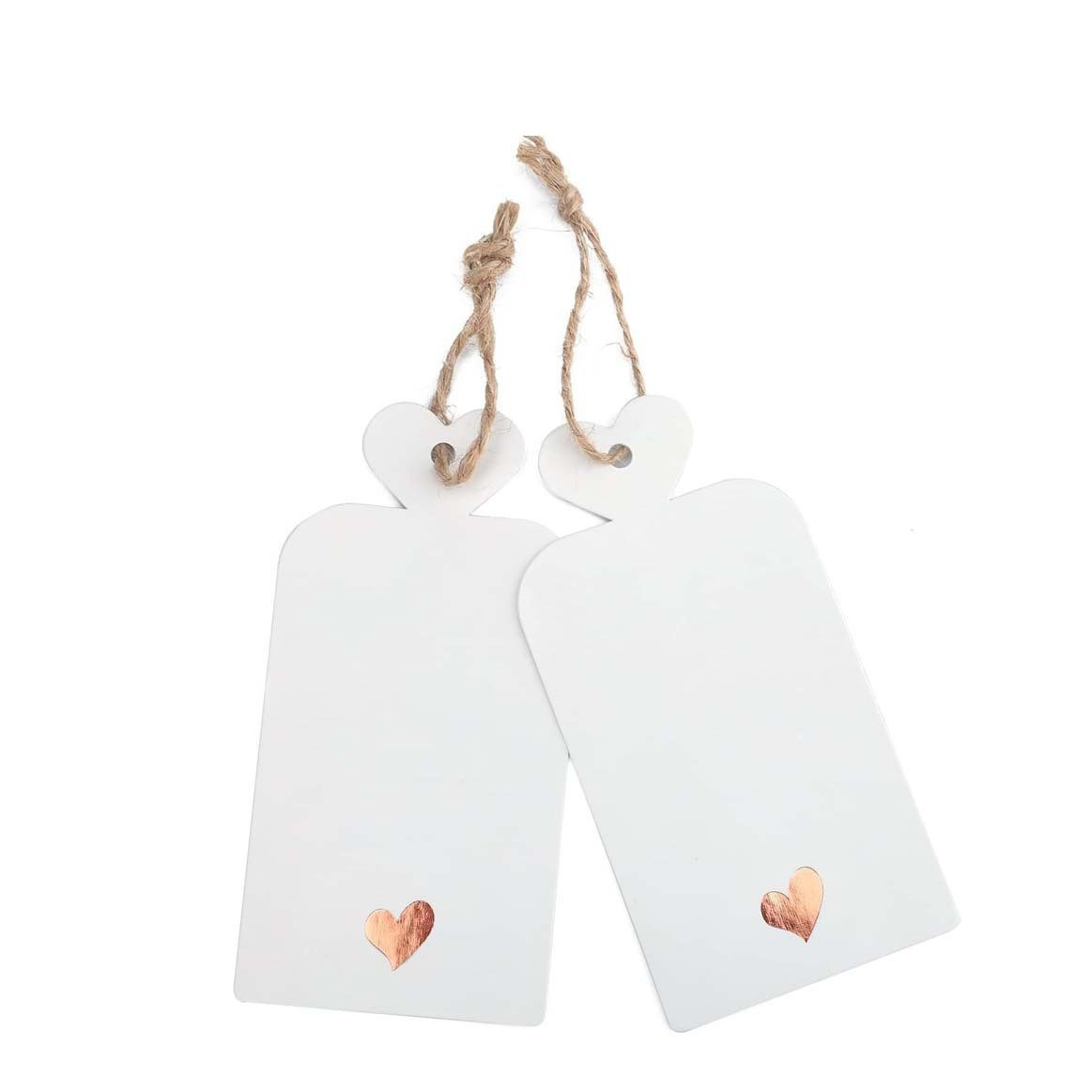 热销50张/包白色玫瑰金心形吊牌标签套装麻绳穿孔礼品空白卡片