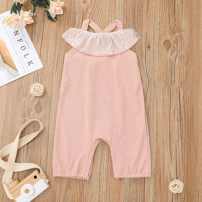 Wholesale Cute Baby Solid Color One-piece Romper Wholesale Jewelry display picture 3