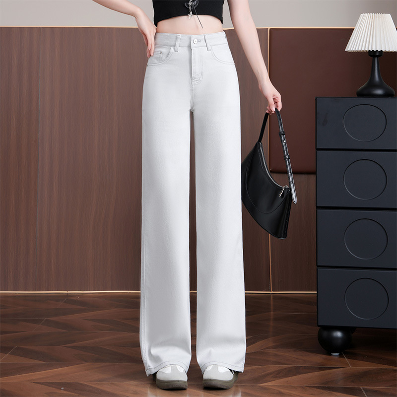 Morandi Gray-White Straight-Leg Jeans for Women, 2026 Spring/Summer New High-Waisted Loose Fit, Petite Slimming Wide-Leg Pants Morandi Gray-White Straight-Leg Jeans for Women, 2026 Spring/Summer New High-Waisted Loose Fit, Petite Slimming Wide-Leg Pants