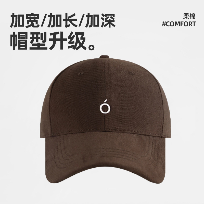 韩版简约硬顶棒球帽子女春秋季宽檐显脸小磨毛鸭舌帽男大头围|undefined